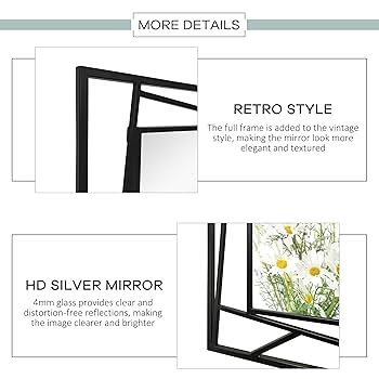 Amazon.com: NXHOME Black Bathroom Mirror 36''X24'' Rectangle